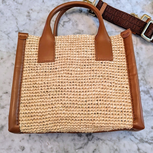 Christian Louboutin "By My Side"Mini Raffia Tote bag with leather trim - Picture 3 of 10